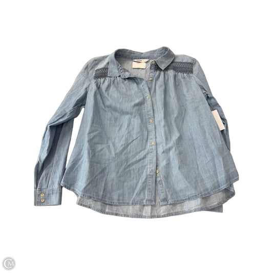 Top Long Sleeve By Sonoma In Blue Denim, Size: L
