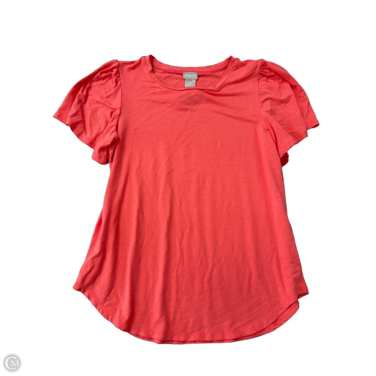 Top Short Sleeve By Chicos In Pink, Size: S