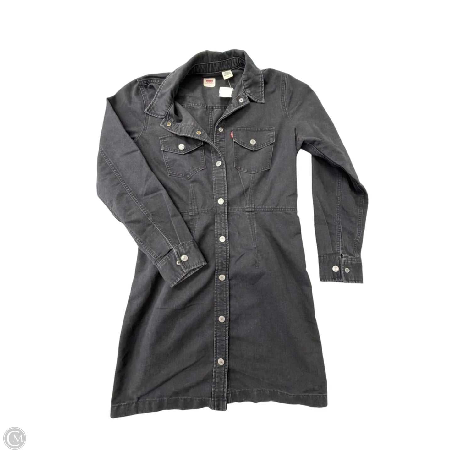 Dress Casual Midi By Levis In Black Denim, Size: M