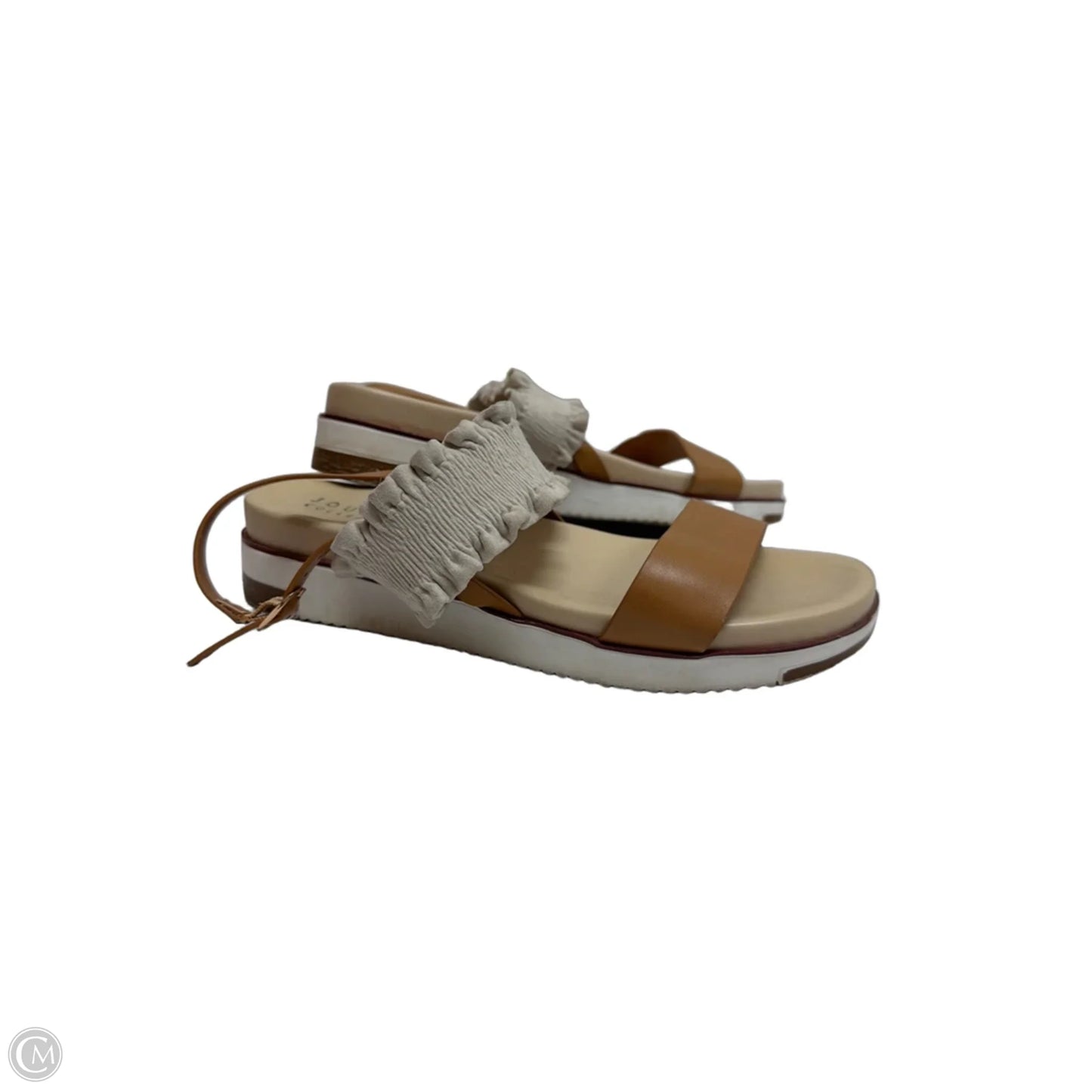 Sandals Flats By Journee In Brown & Cream, Size: 8.5