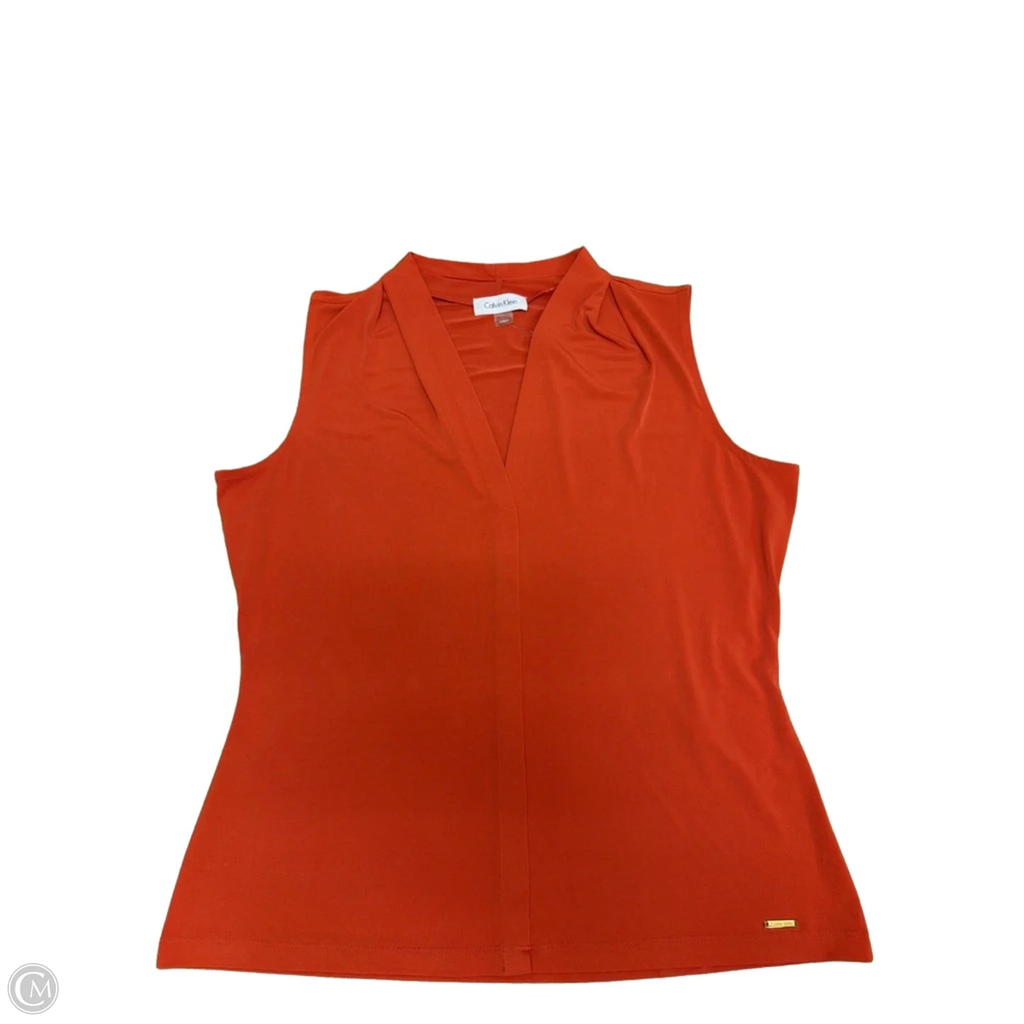 Top Sleeveless By Calvin Klein In Orange, Size: M