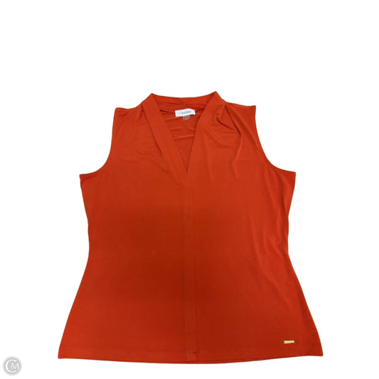 Top Sleeveless By Calvin Klein In Orange, Size: M