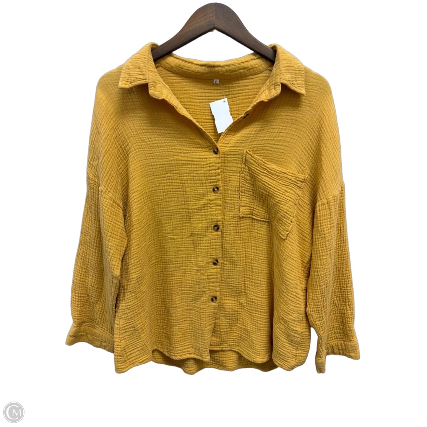 Top Long Sleeve By Clothes Mentor In Yellow, Size: Xl