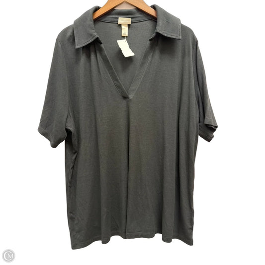 Top Short Sleeve By Ava & Viv In Black, Size: 2x