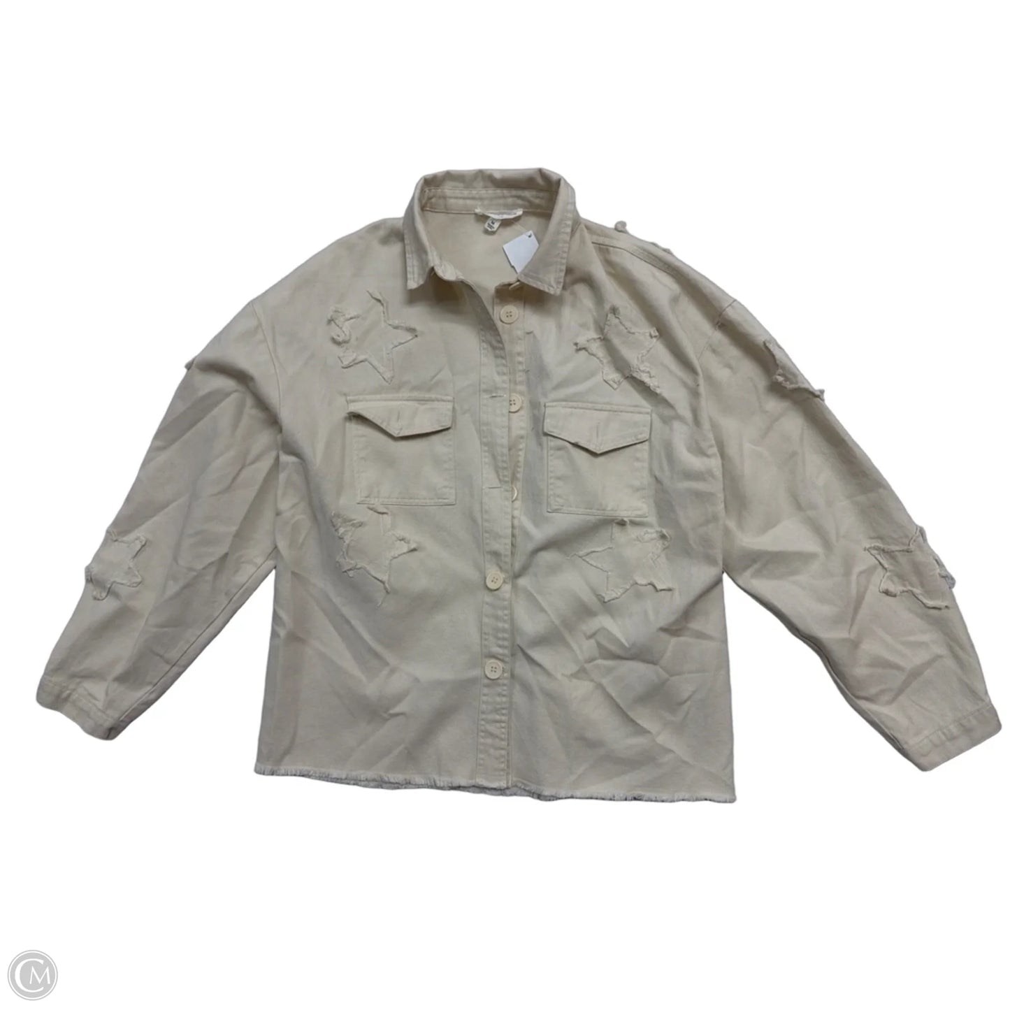 Top Long Sleeve By Newbury Kustom In Tan, Size: M