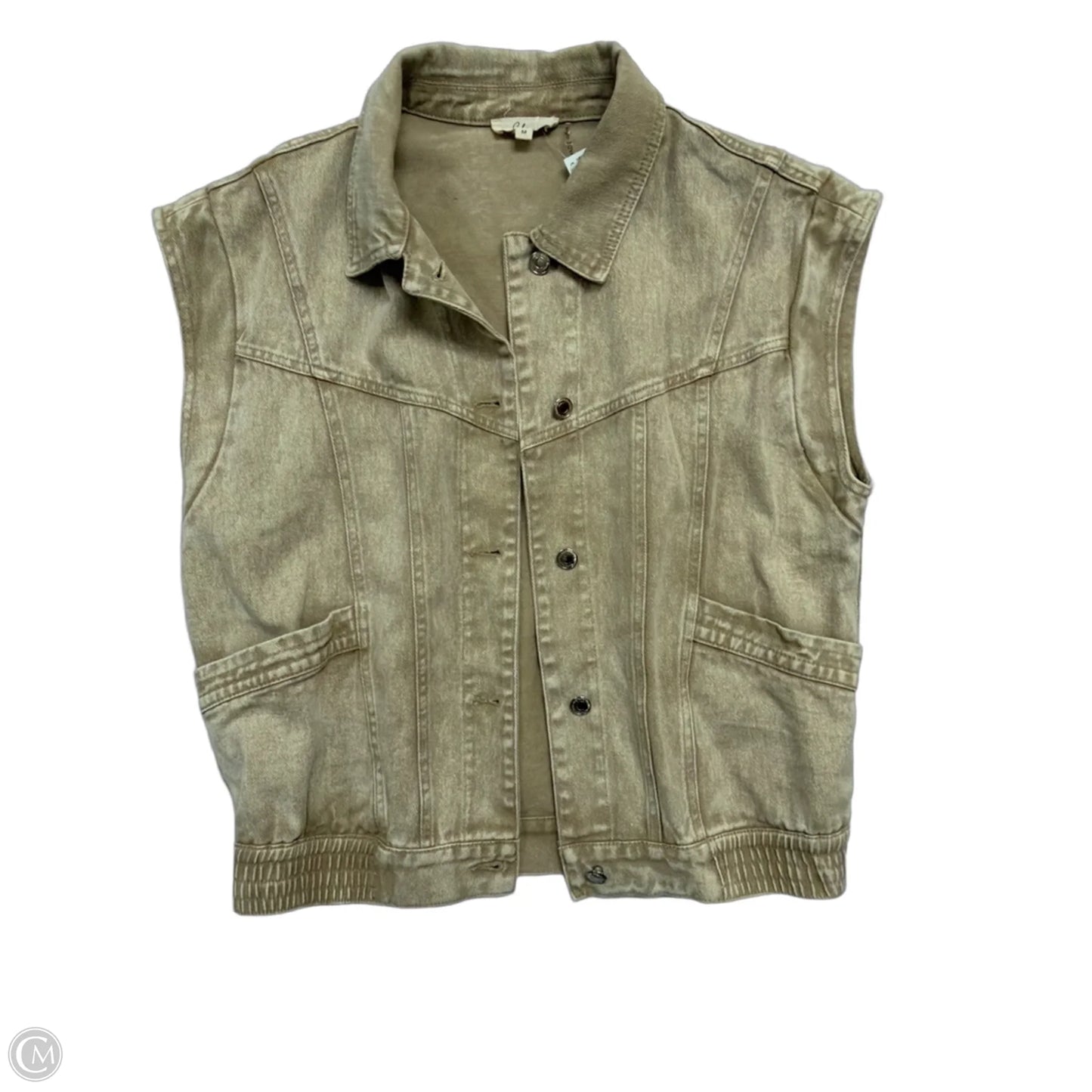Vest Other By Elan In Brown Denim, Size: M