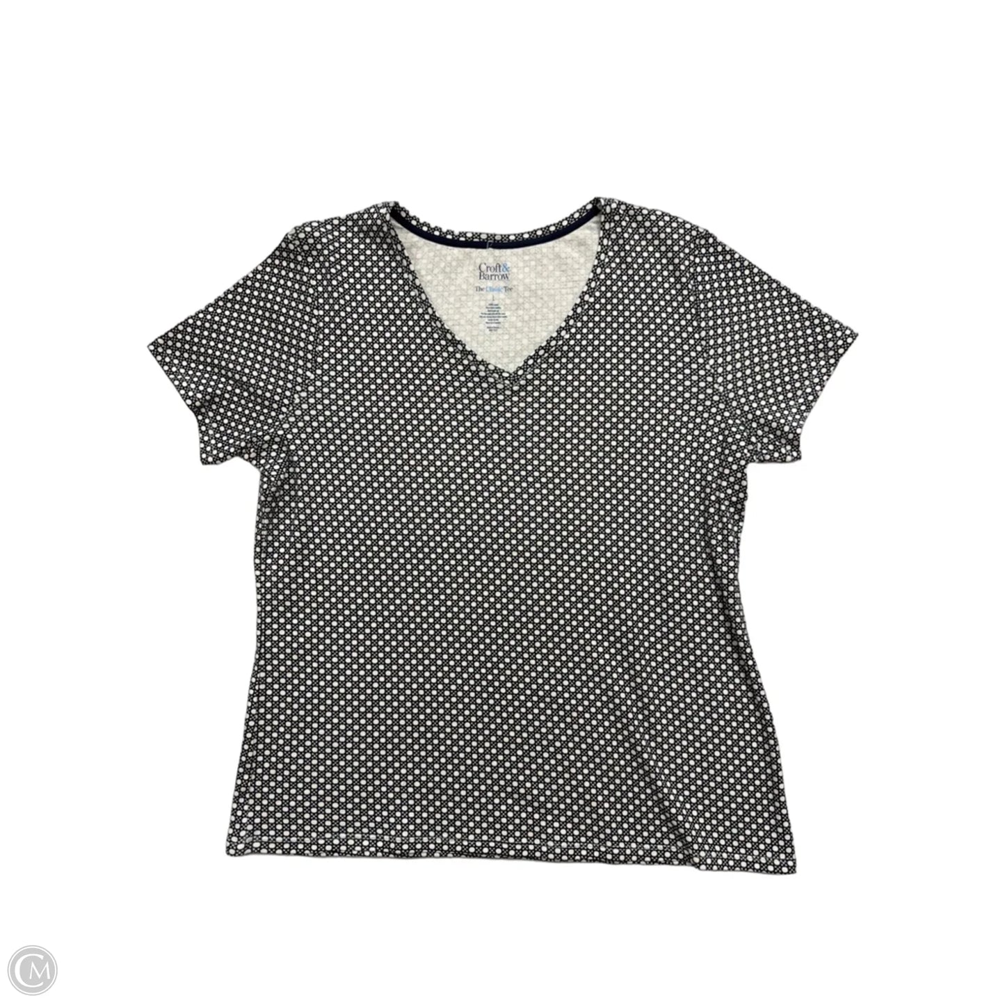 Top Short Sleeve By Croft And Barrow In Polkadot Pattern, Size: L