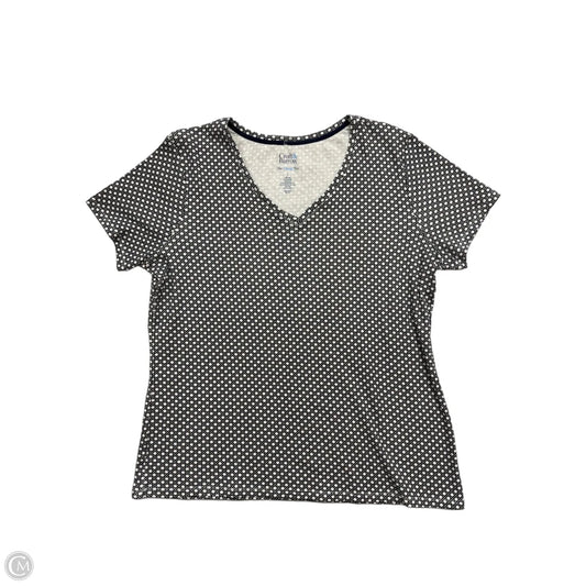 Top Short Sleeve By Croft And Barrow In Polkadot Pattern, Size: L