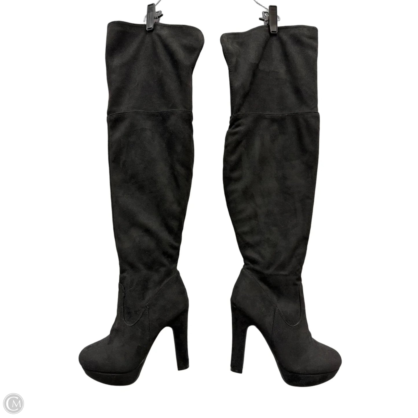 Boots Mid-calf Heels By Clothes Mentor In Black, Size: 7.5