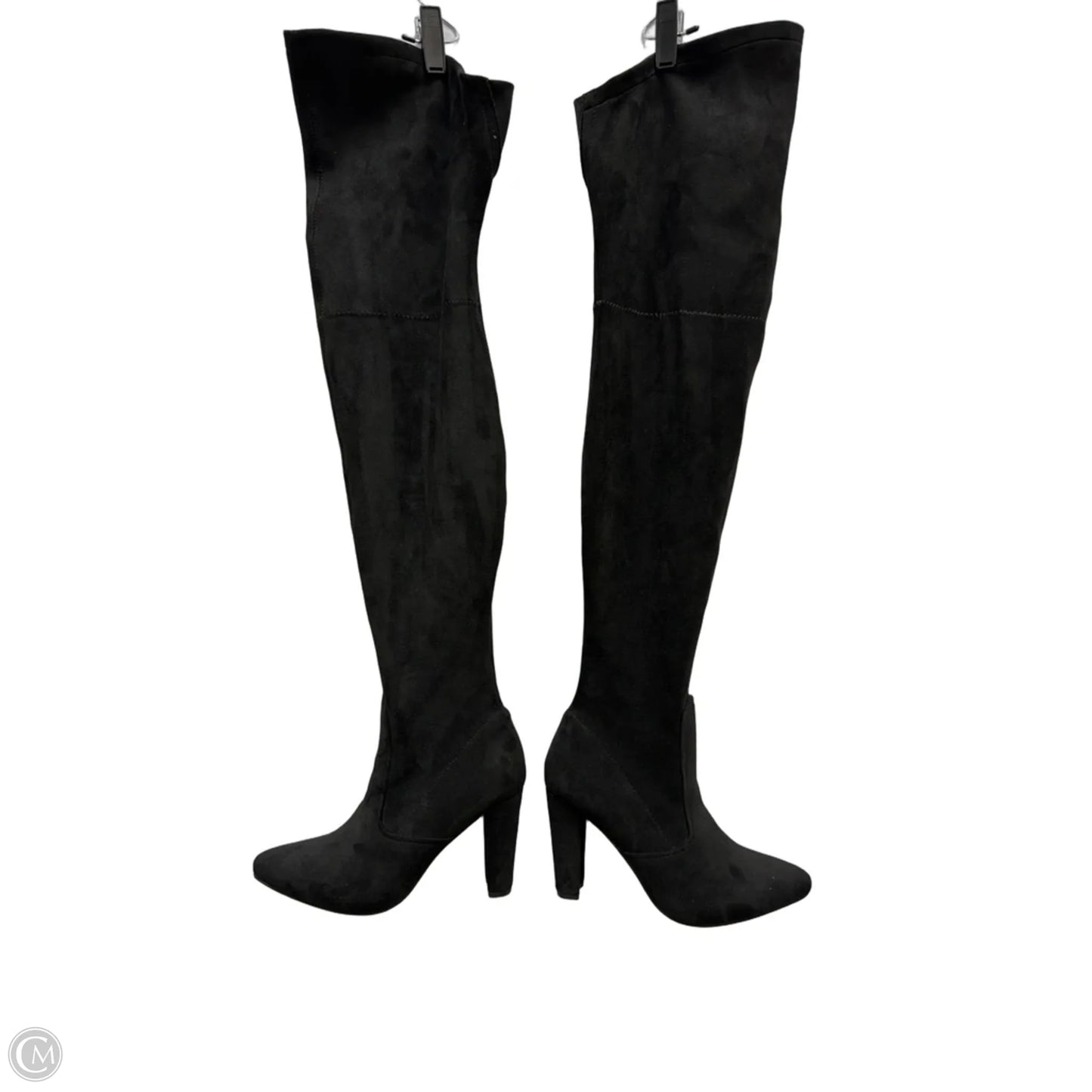 Boots Mid-calf Heels By Clothes Mentor In Black, Size: 7.5