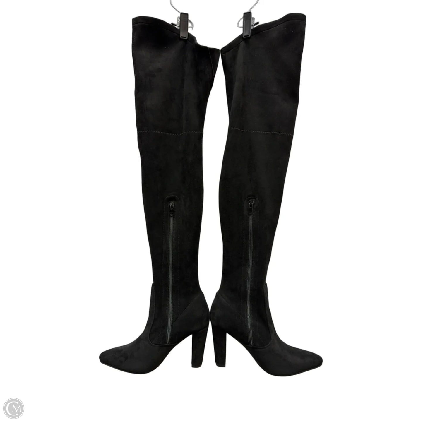 Boots Mid-calf Heels By Clothes Mentor In Black, Size: 7.5