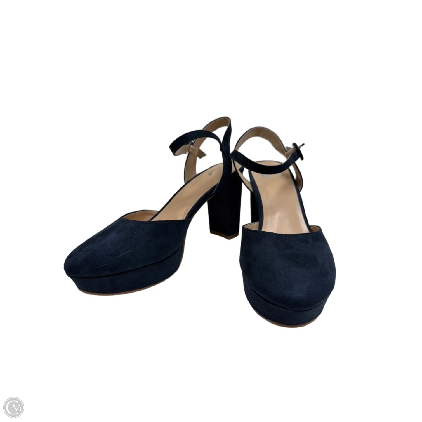 Shoes Heels Block By Journee In Navy, Size: 8.5