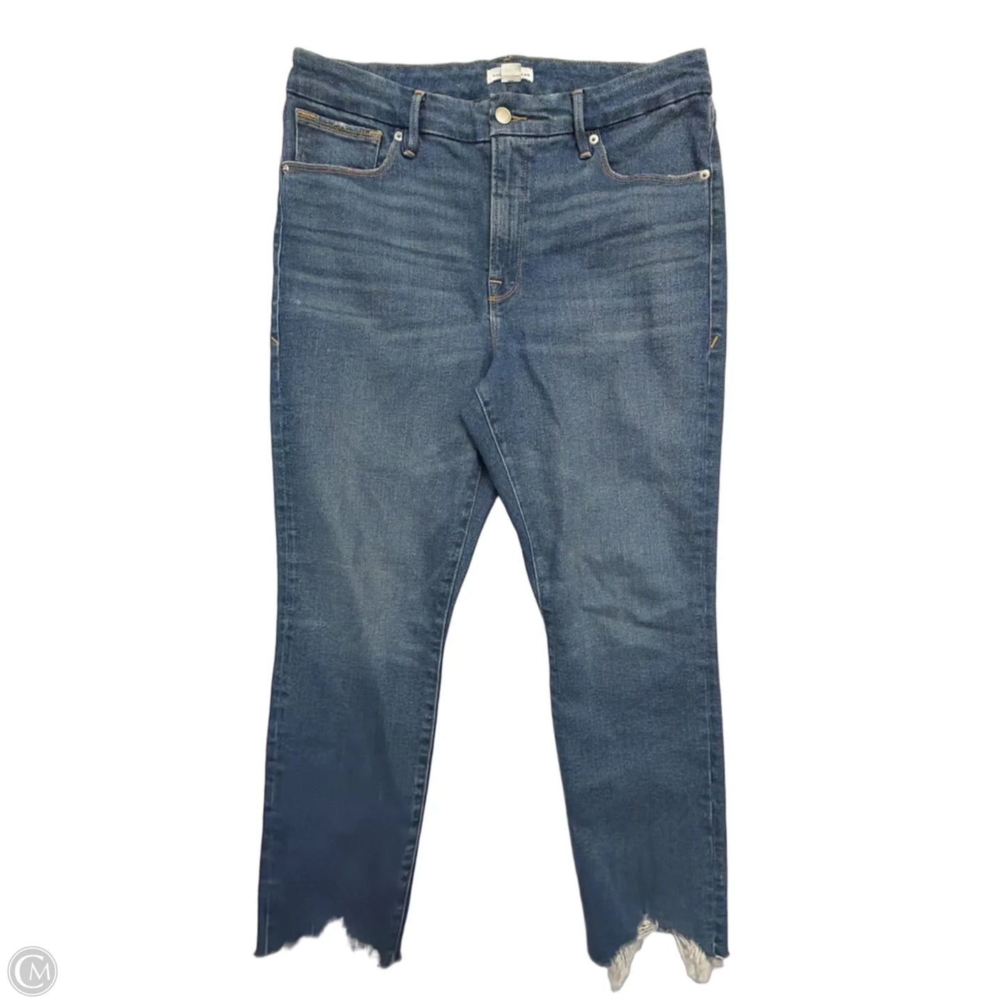 Jeans Straight By Good American In Blue Denim, Size: 14