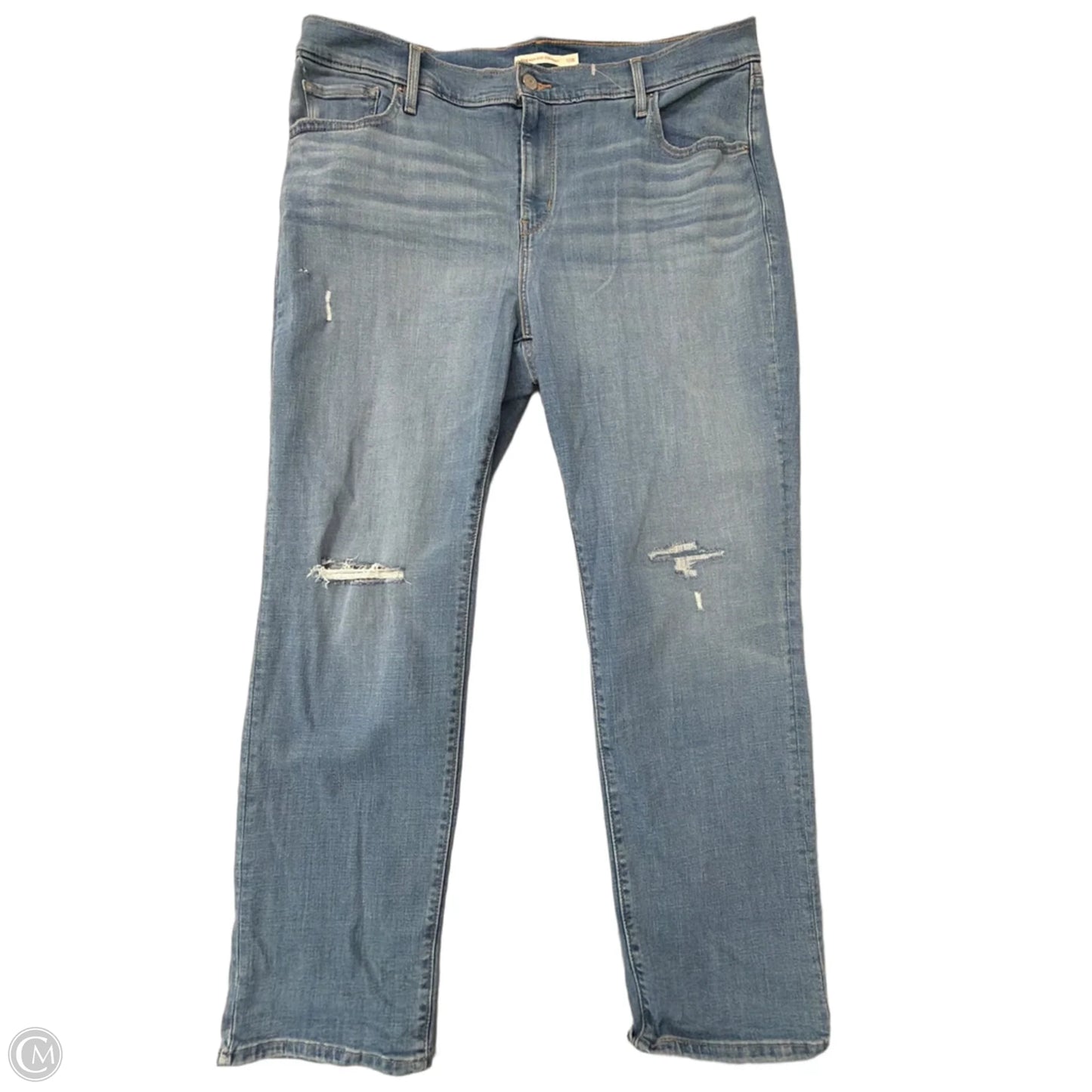 Jeans Straight By Levis In Blue Denim, Size: 18