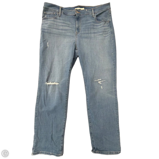 Jeans Straight By Levis In Blue Denim, Size: 18