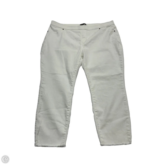 Jeans Straight By Simply Vera In White Denim, Size: 22