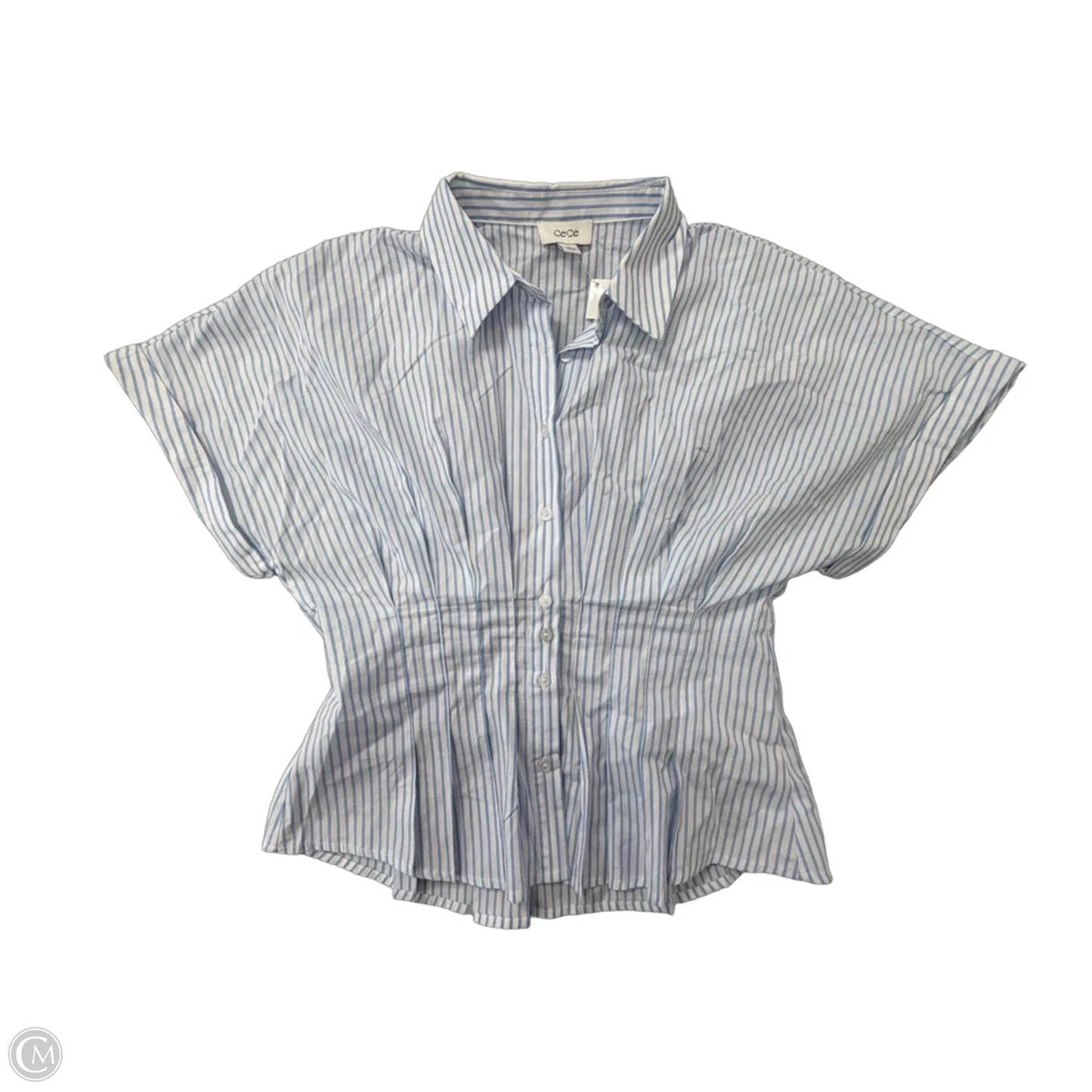 Top Short Sleeve By Cece In Striped Pattern, Size: S
