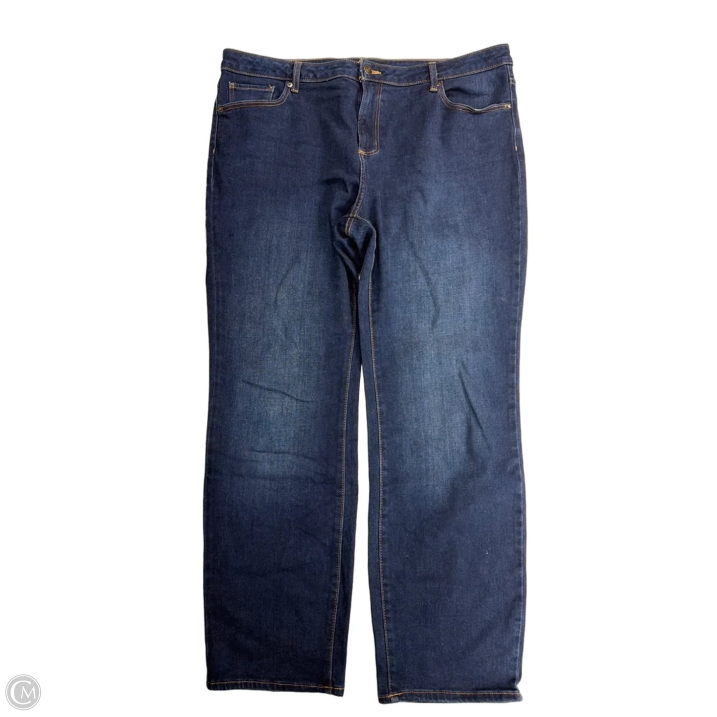 Jeans Straight By Members Mark In Blue Denim, Size: 18