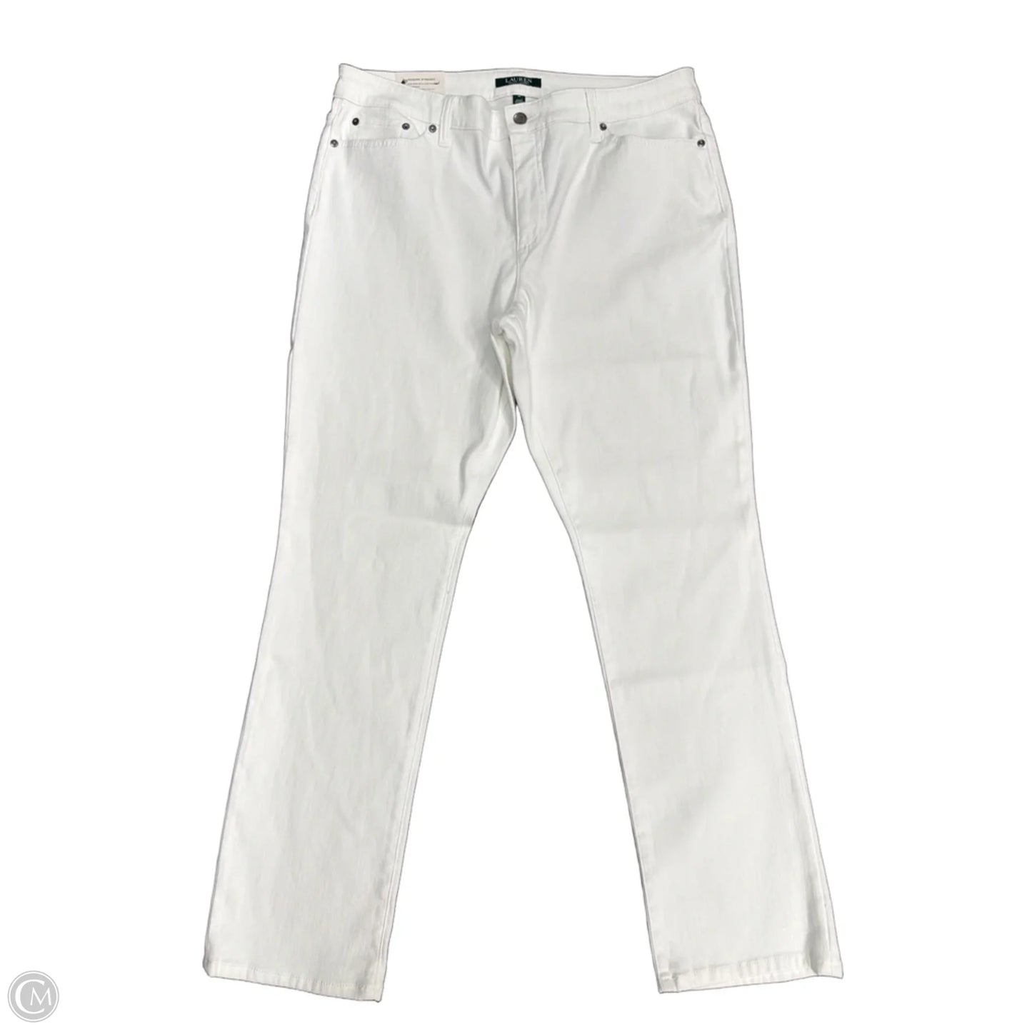 Jeans Straight By Lauren By Ralph Lauren In White Denim, Size: 16
