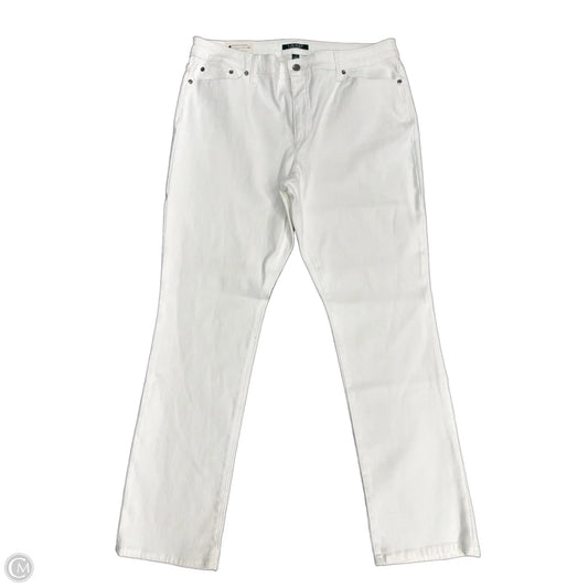 Jeans Straight By Lauren By Ralph Lauren In White Denim, Size: 16