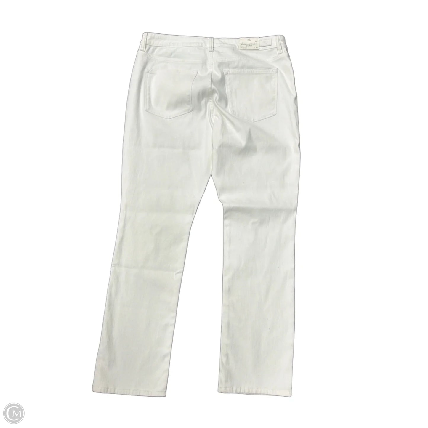 Jeans Straight By Lauren By Ralph Lauren In White Denim, Size: 16