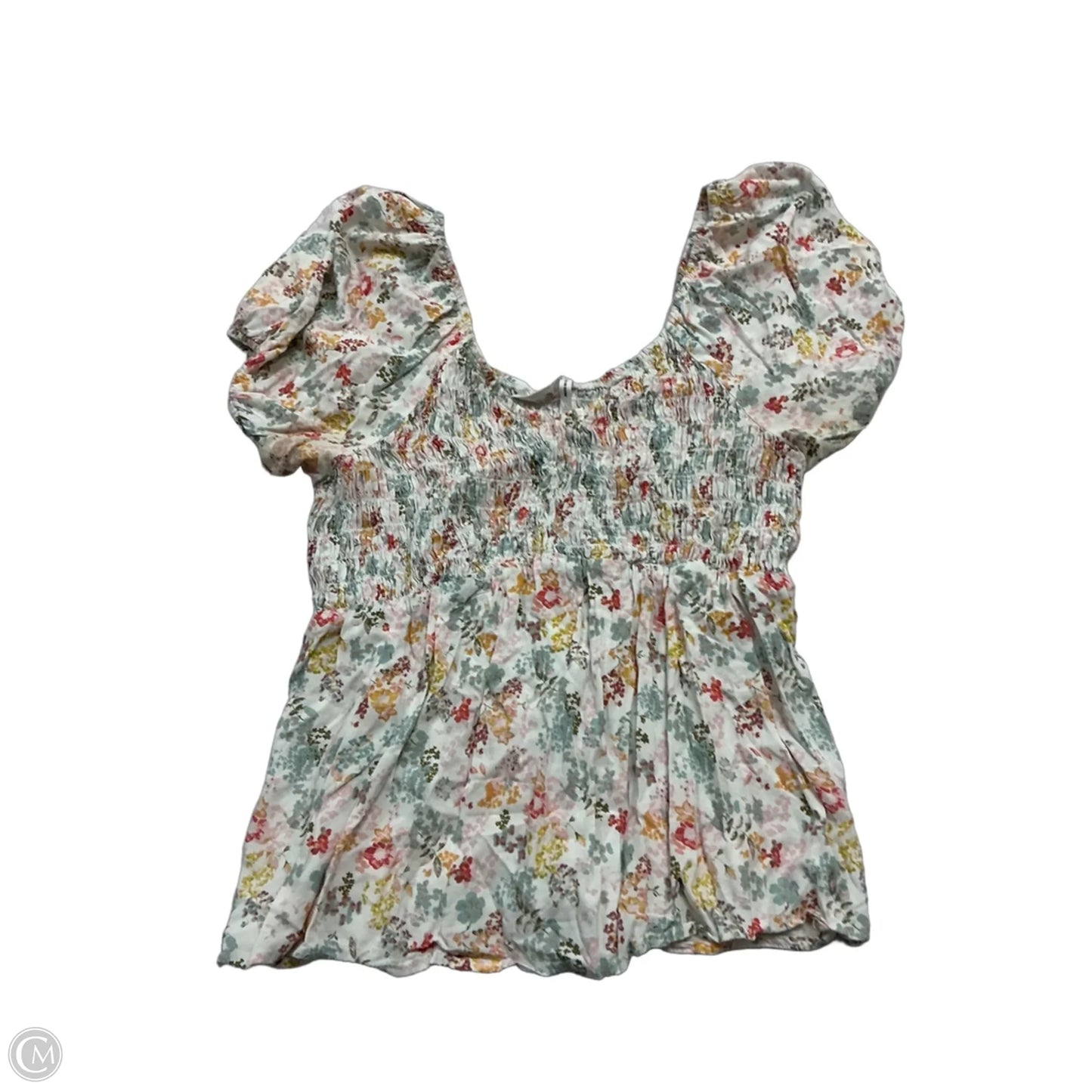 Top Short Sleeve By Clothes Mentor In Floral Print, Size: L