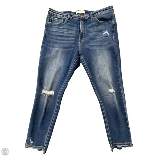 Jeans Skinny By Kancan In Blue Denim, Size: 14