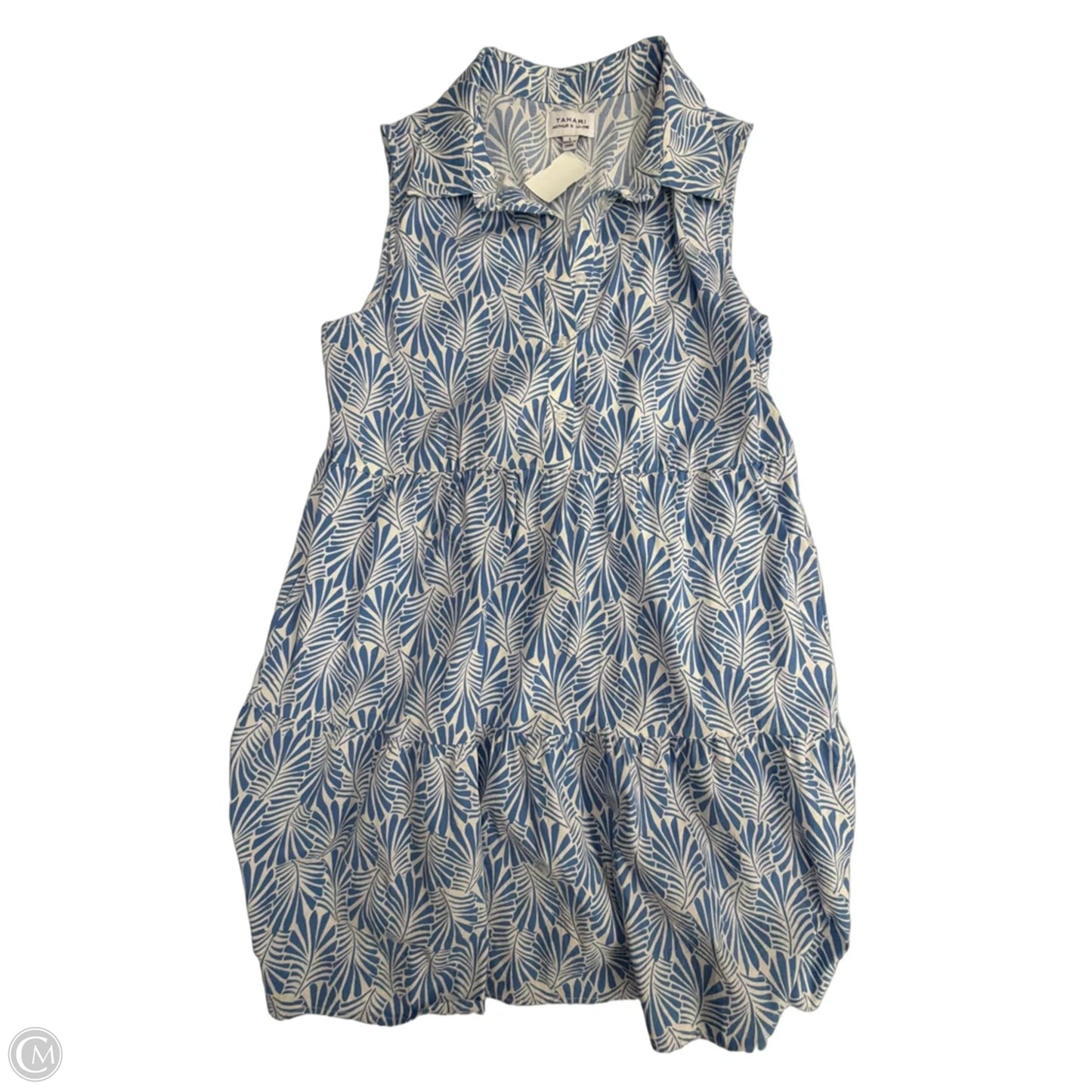 Dress Casual Midi By Tahari In Blue & White, Size: L