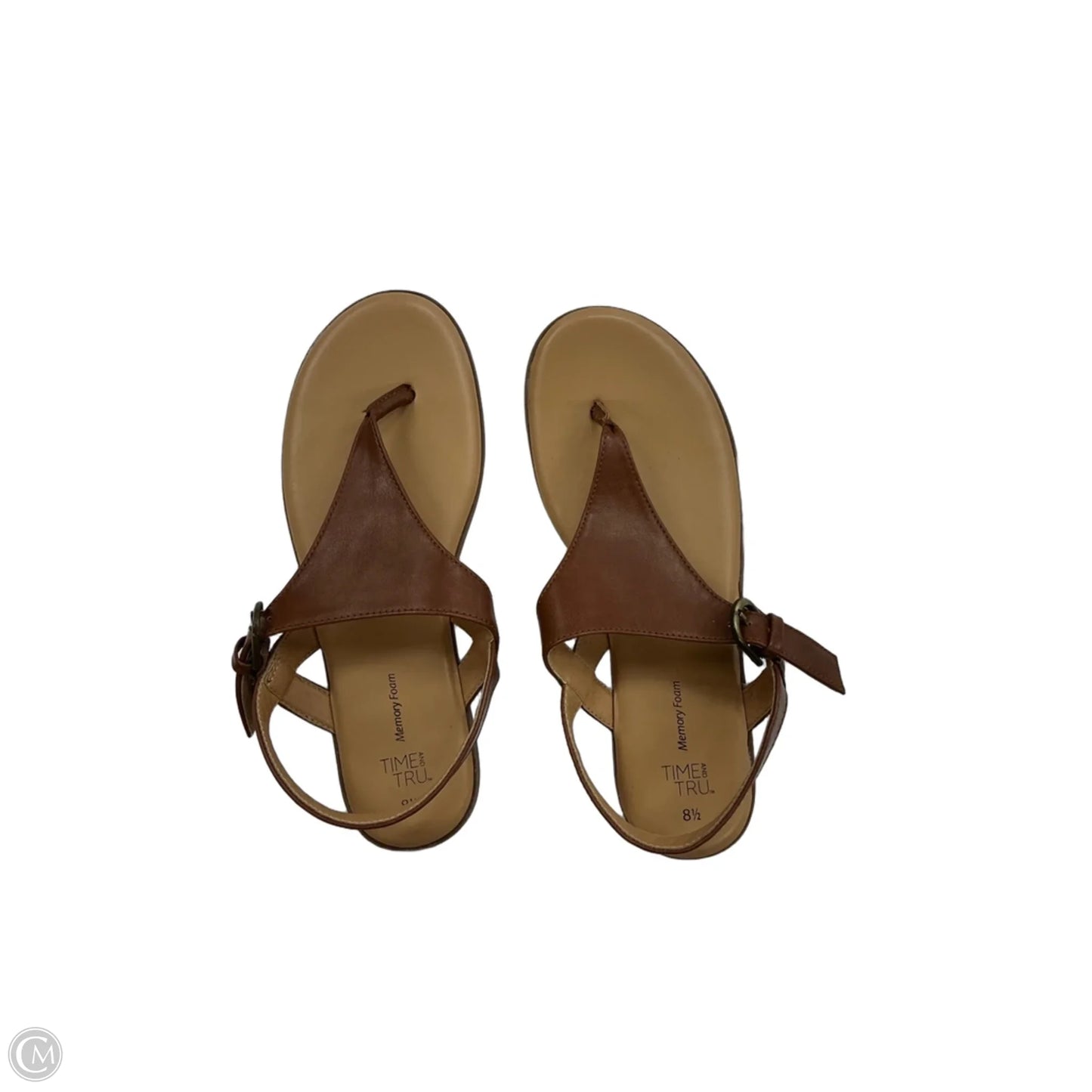 Sandals Flats By Time And Tru In Brown, Size: 8.5