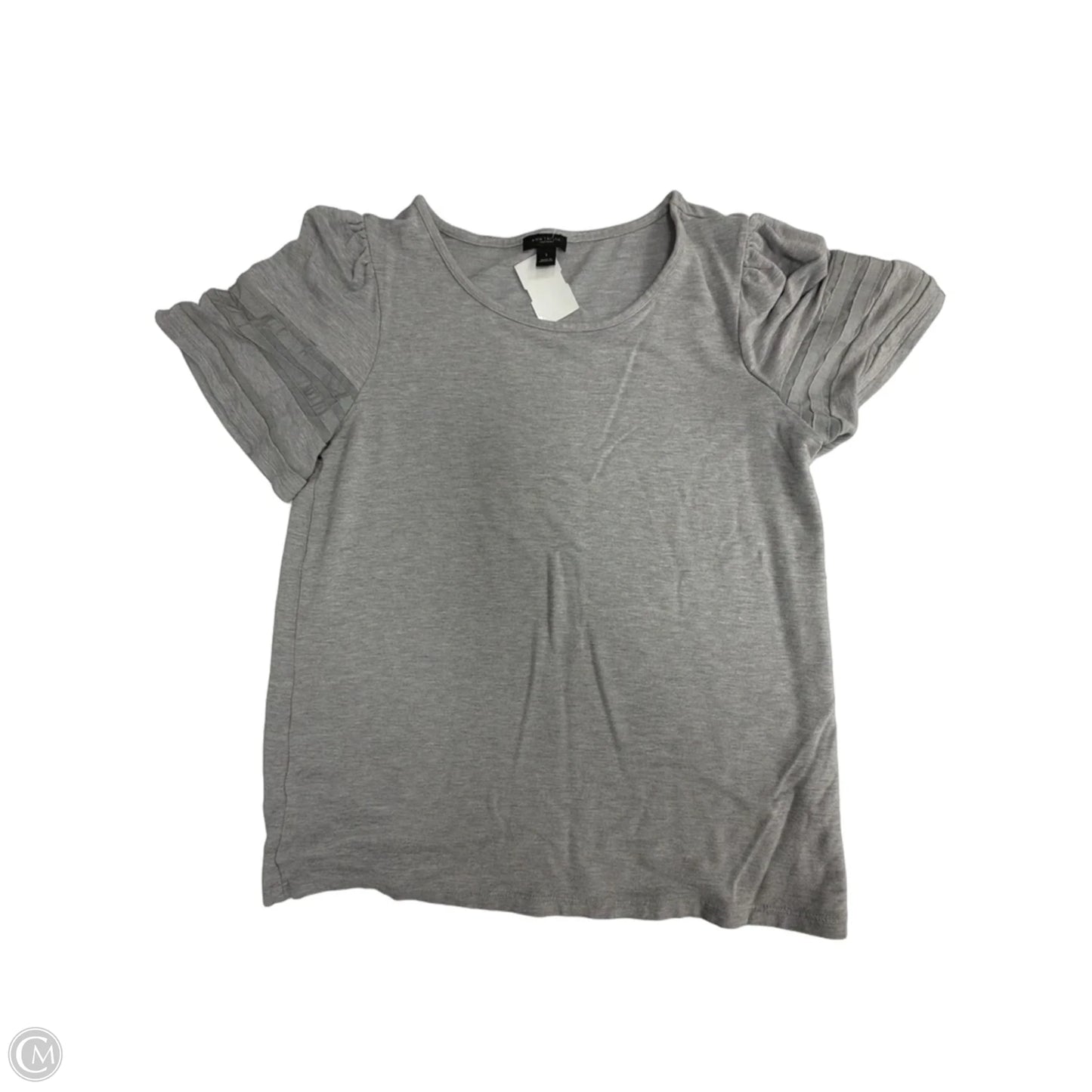 Top Short Sleeve By Ann Taylor In Grey, Size: S