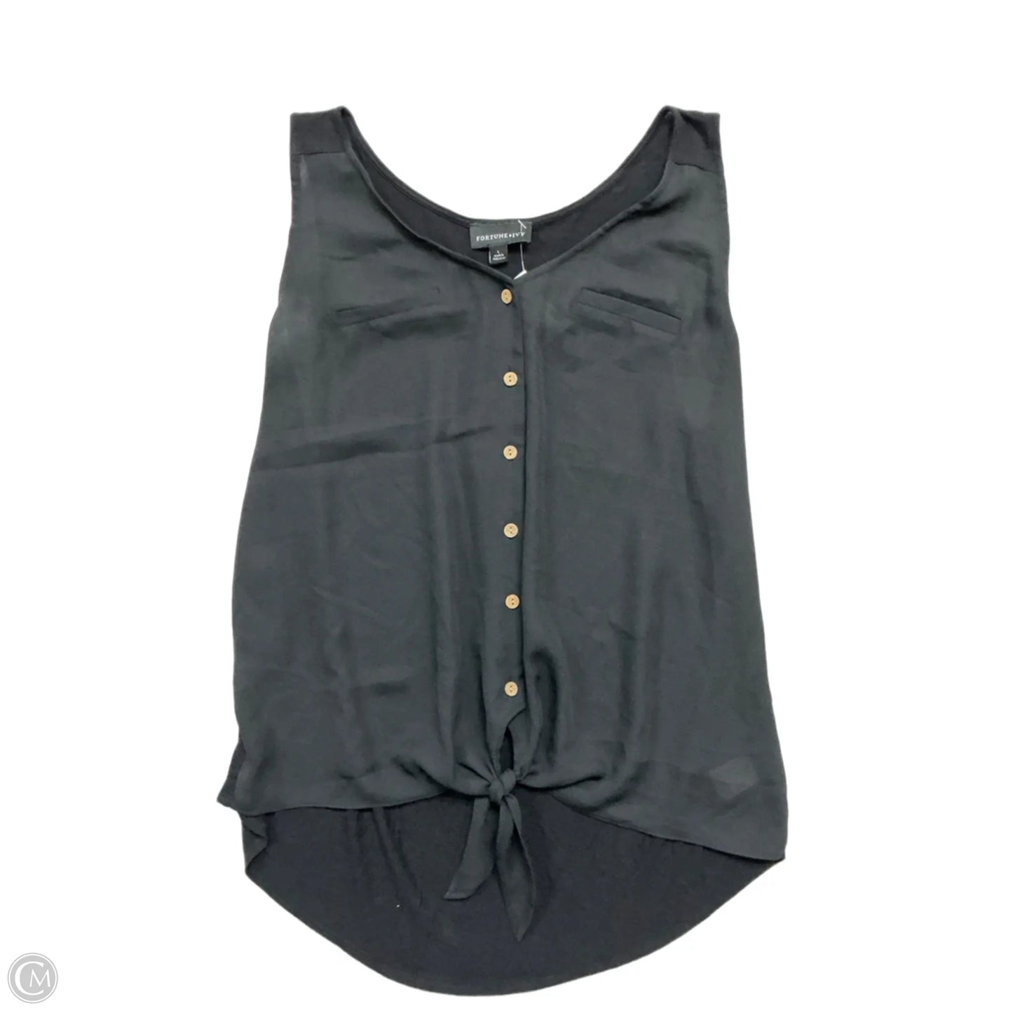 Top Sleeveless By Fortune & Ivy In Black, Size: L