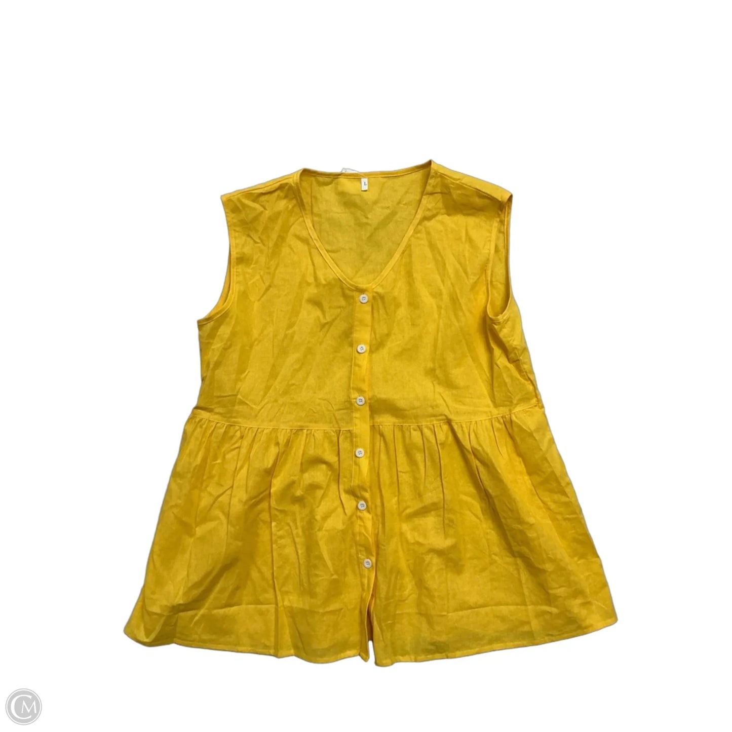 Top Sleeveless By Clothes Mentor In Yellow, Size: L
