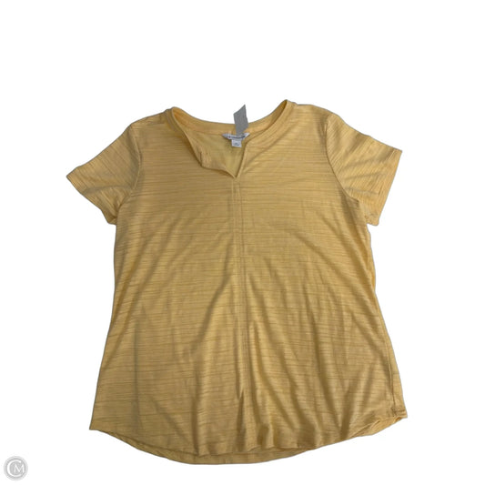 Top Short Sleeve Basic By Liz Claiborne In Yellow, Size: Xl