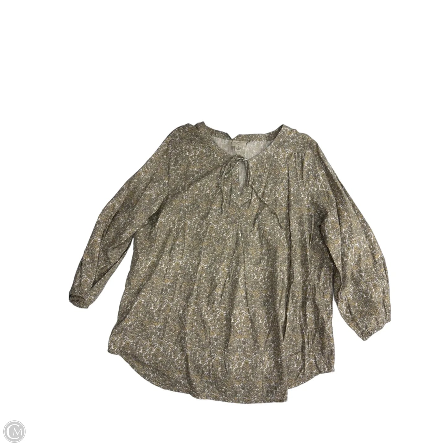 Top Long Sleeve By St Johns Bay In Floral Print, Size: M