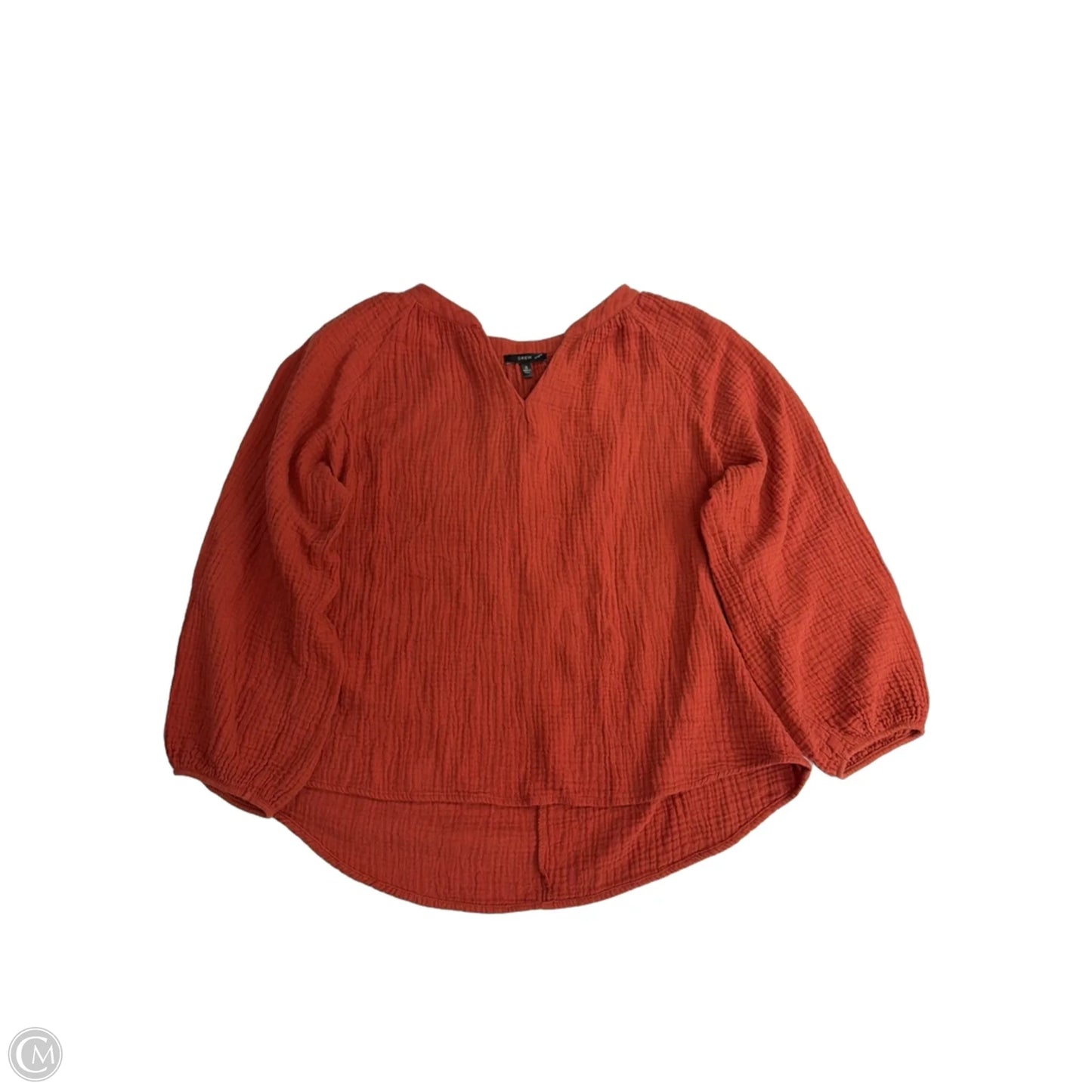 Top Long Sleeve By Drew In Orange, Size: S