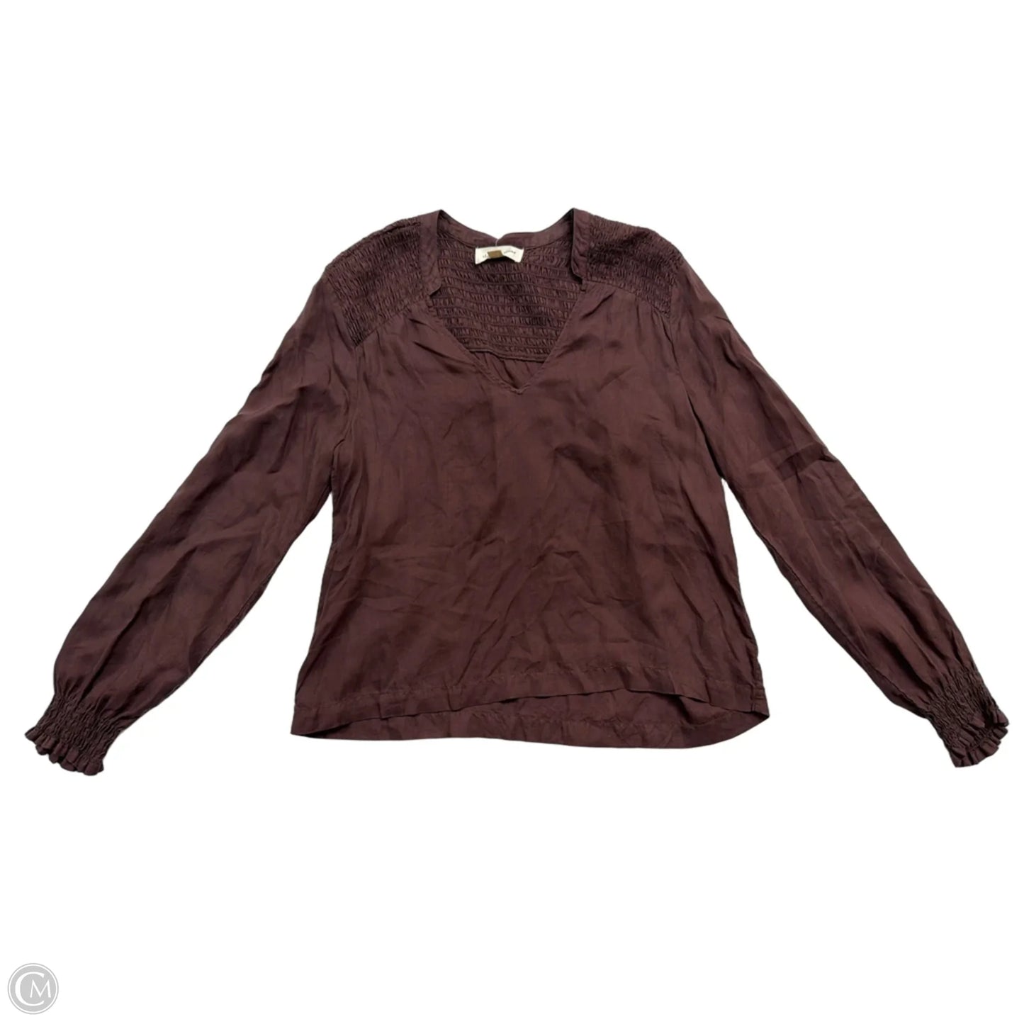 Top Long Sleeve By Cloth & Stone In Brown, Size: S