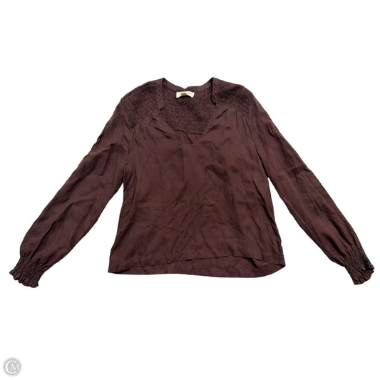Top Long Sleeve By Cloth & Stone In Brown, Size: S