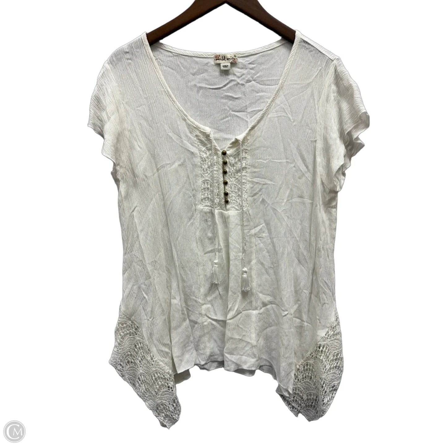Top Short Sleeve By World Unity In White, Size: Xl