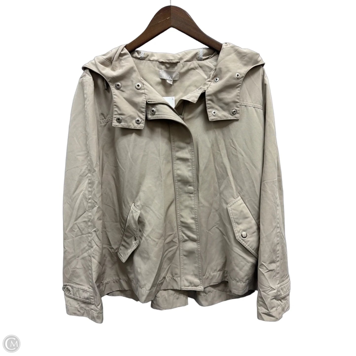 Jacket Windbreaker By Loft In Brown, Size: Xl