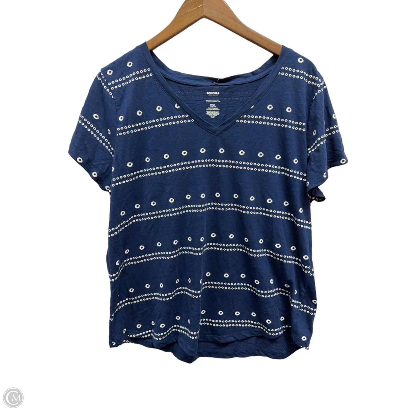 Top Short Sleeve By Sonoma In Navy, Size: 1x