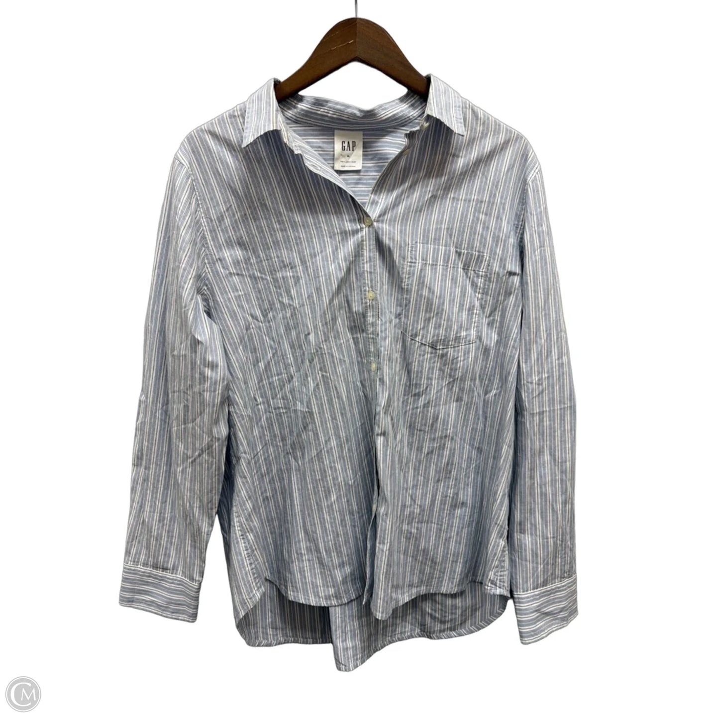 Top Long Sleeve By Gap In Striped Pattern, Size: Xl