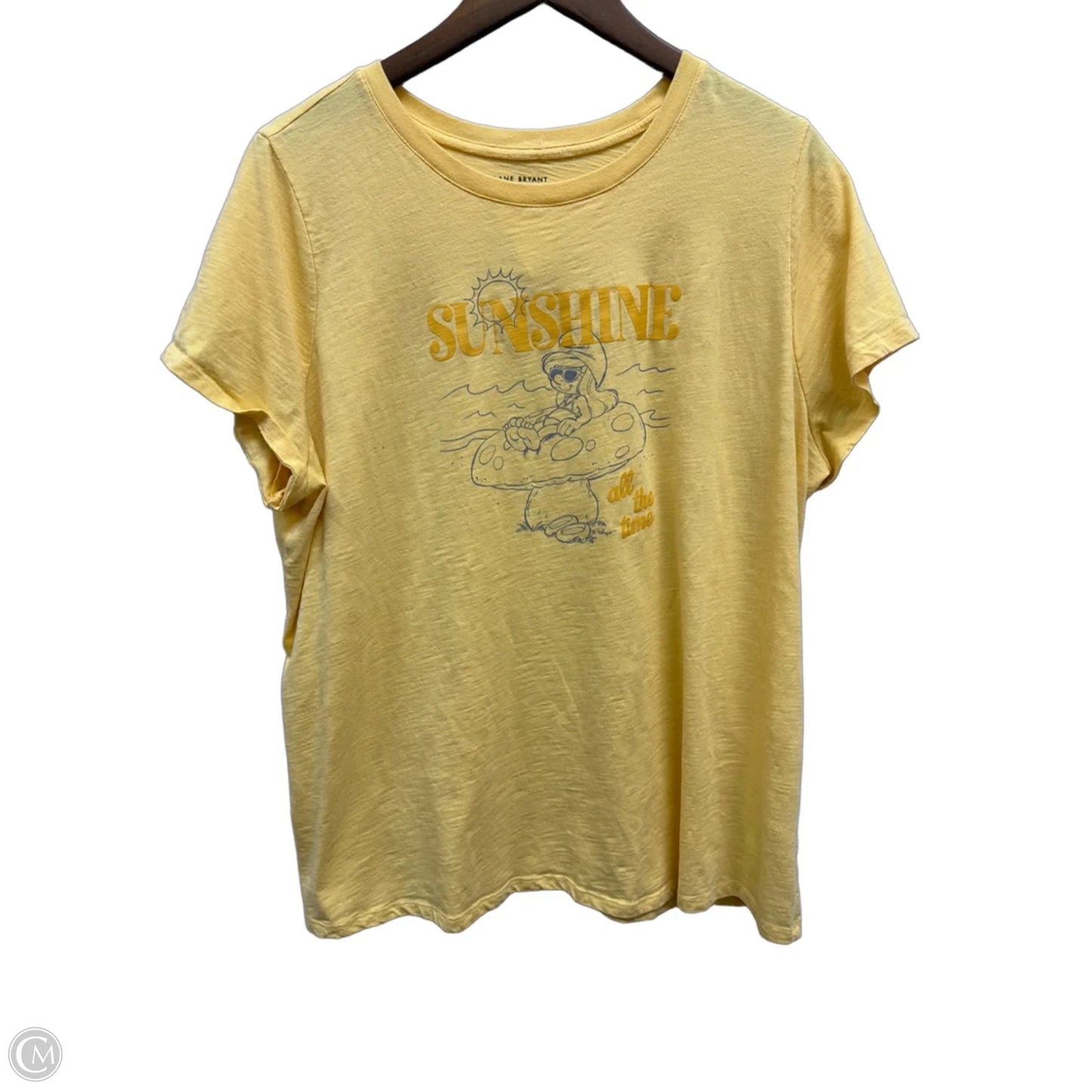 Top Short Sleeve By Lane Bryant In Yellow, Size: 1x