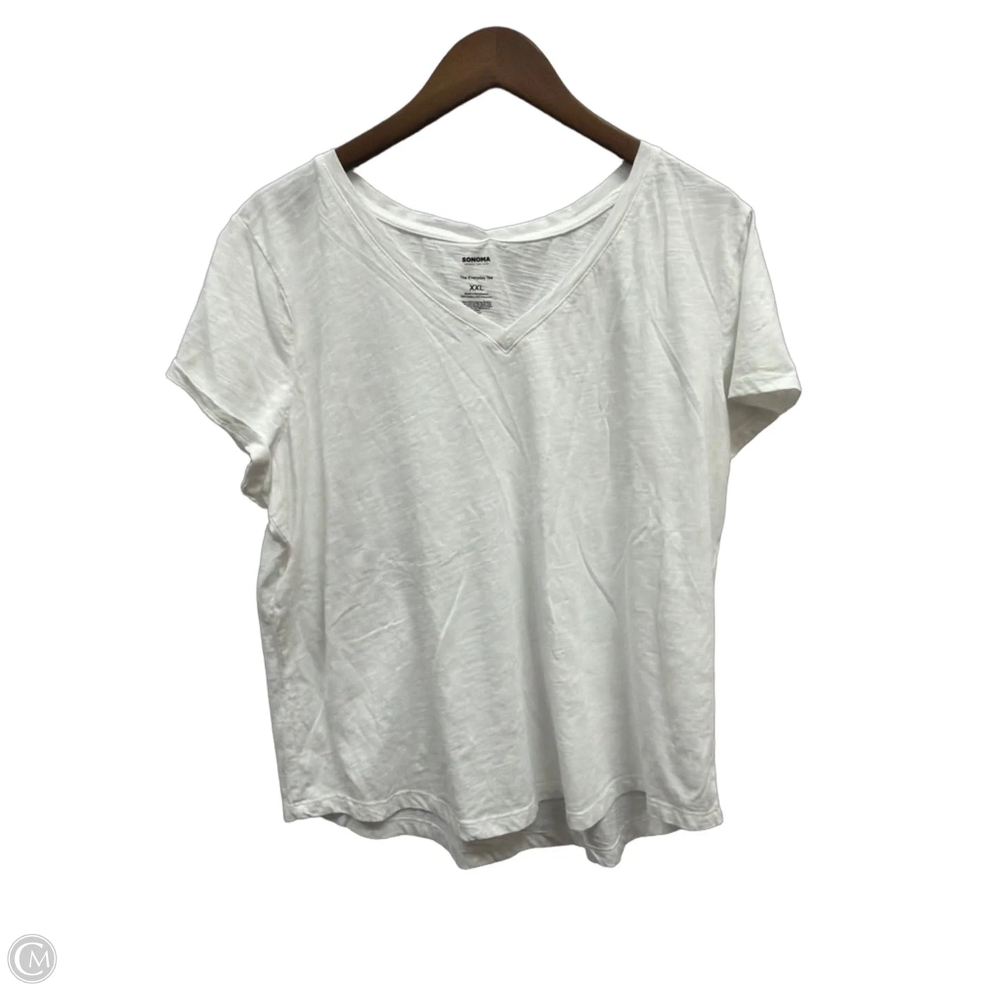 Top Short Sleeve Basic By Sonoma In White, Size: 1x