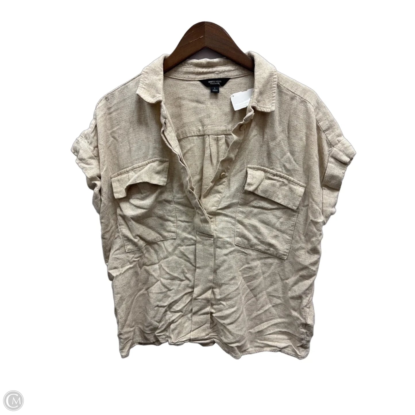 Top Short Sleeve By Simply Vera In Brown, Size: L