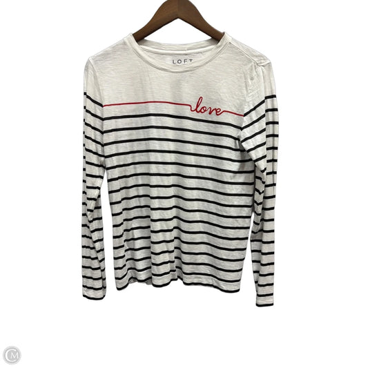 Top Long Sleeve By Loft In Striped Pattern, Size: M