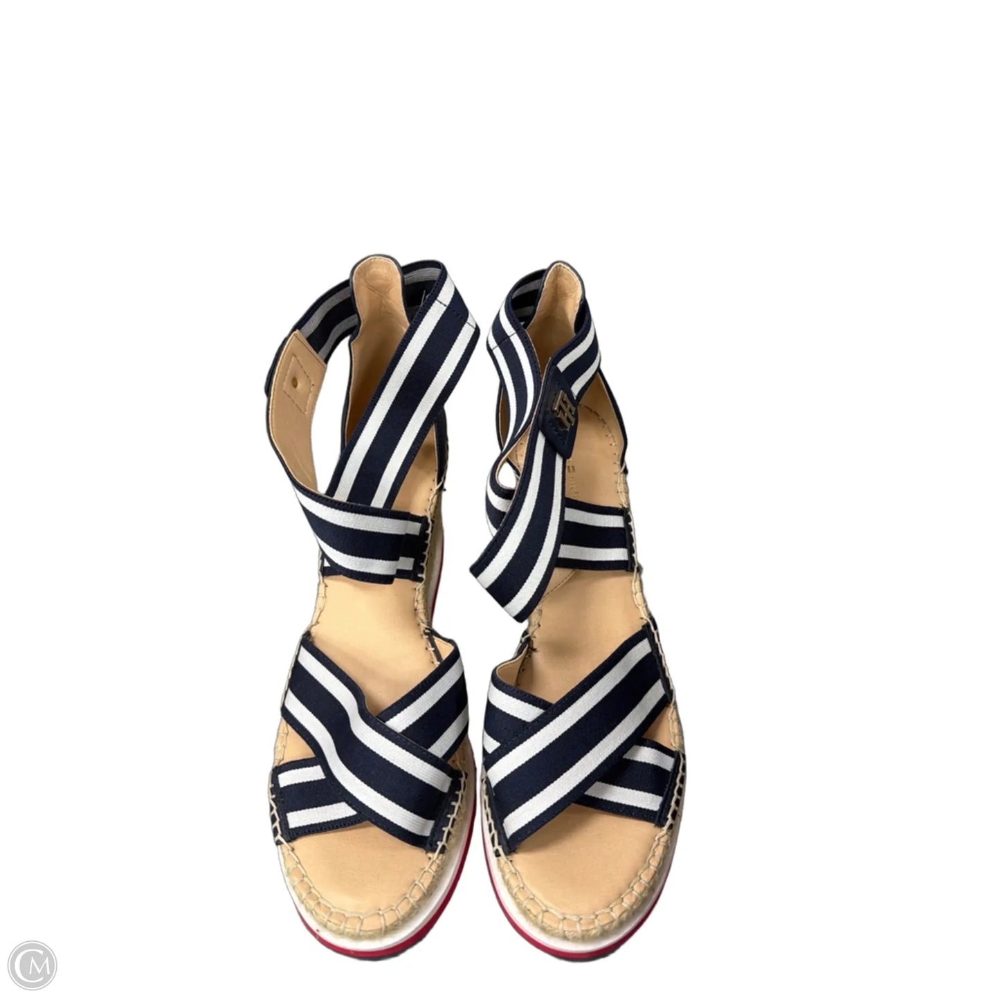 Shoes Heels Wedge By Tommy Hilfiger In Blue Red & White, Size: 9.5