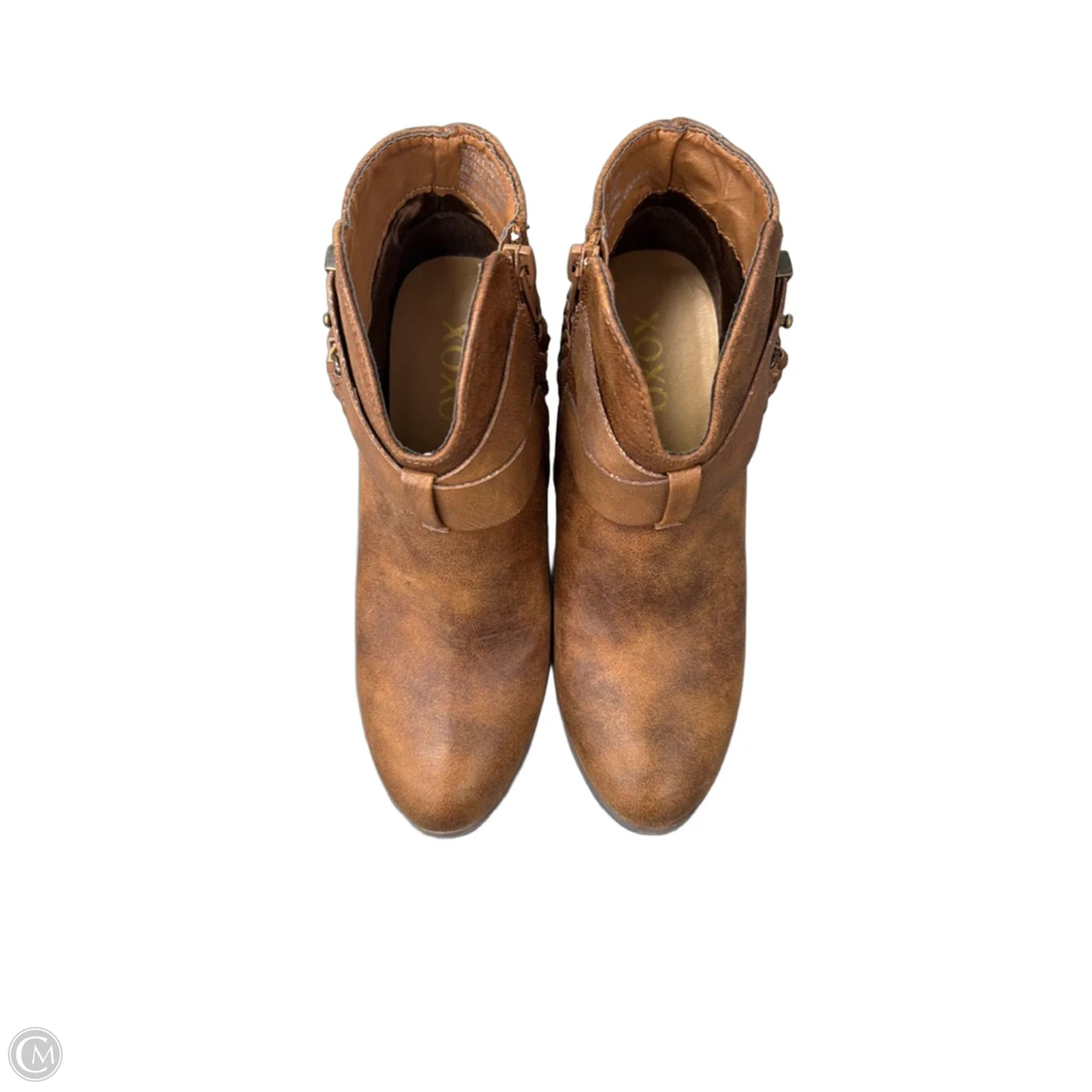 Boots Ankle Heels By Xoxo In Brown, Size: 6.5
