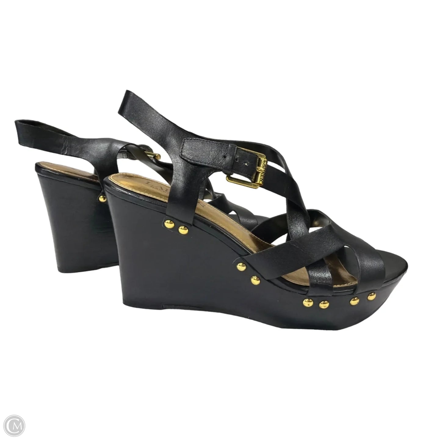 Shoes Heels Wedge By Lauren By Ralph Lauren In Black, Size: 8