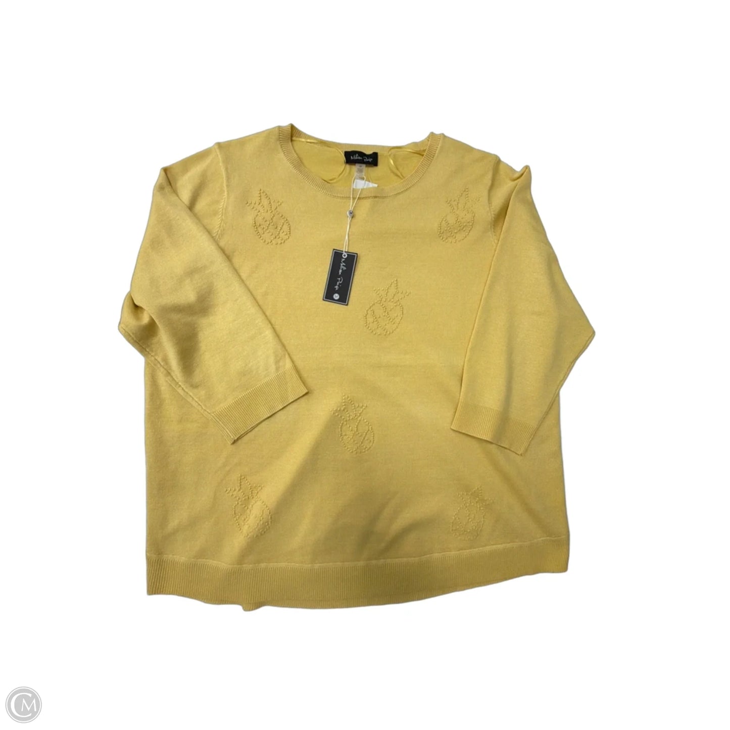 Top Long Sleeve By Melissa Paige In Yellow, Size: 2x