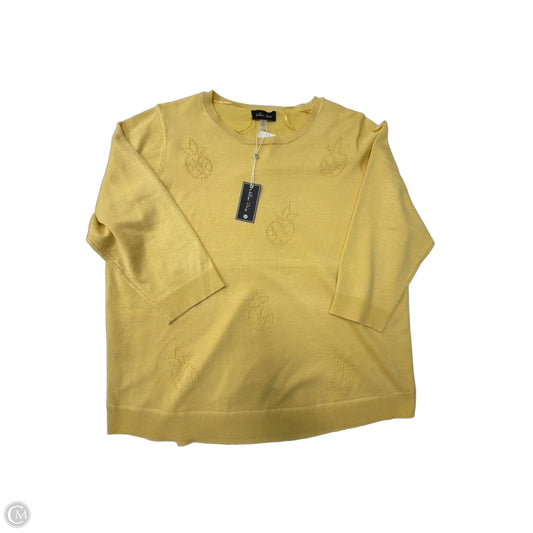 Top Long Sleeve By Melissa Paige In Yellow, Size: 2x